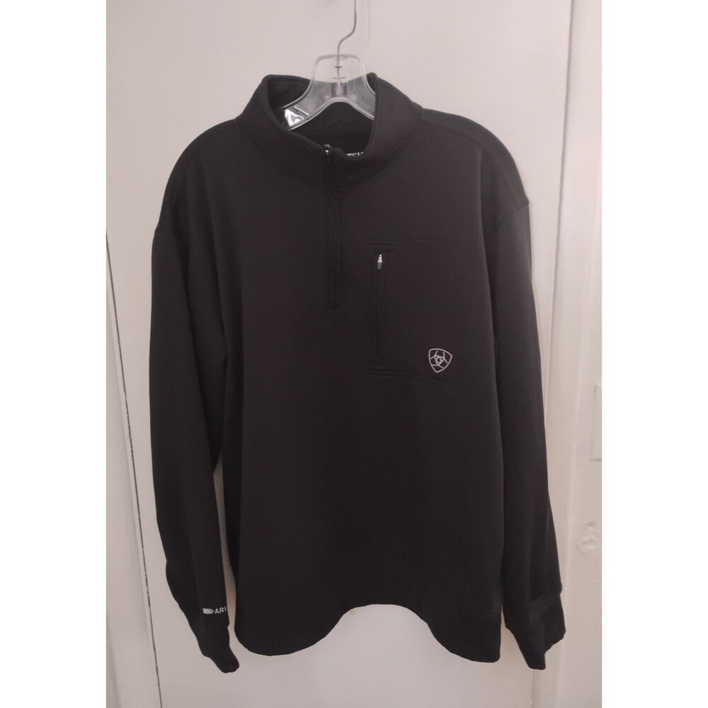 Ariat Tek Cold Series 1/4 Zip Sweatshirt Pullover Fleece Mens Medium Black